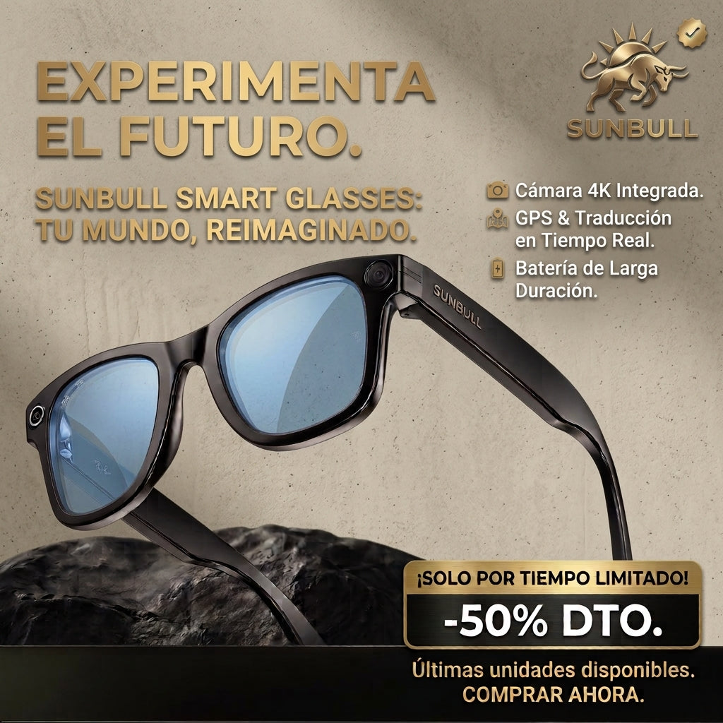 SUNBULL - Gafas 4K Fotos Video Música Traductor