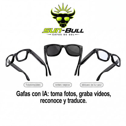 SUNBULL - Gafas 4K Fotos Video Música Traductor